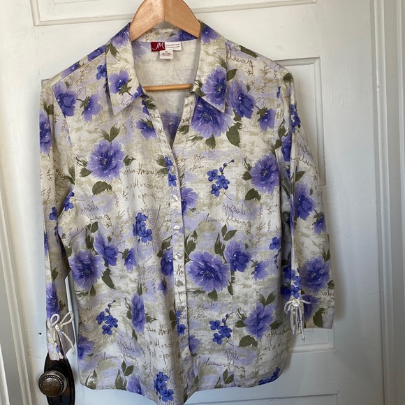 Linen Button Up Blouse plus size 18 - Picture 1 of 6